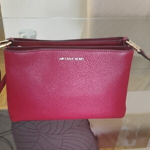 Michael Kors Red Leather Crossbody Bag